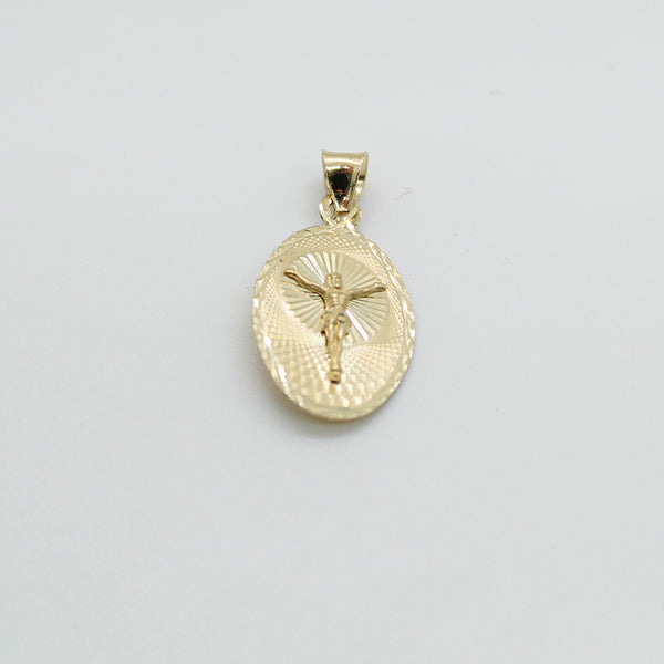 Double Sided Medallion | Virgen de  Guadalupe - Jesus Christ 14k Gold 19mm - $105