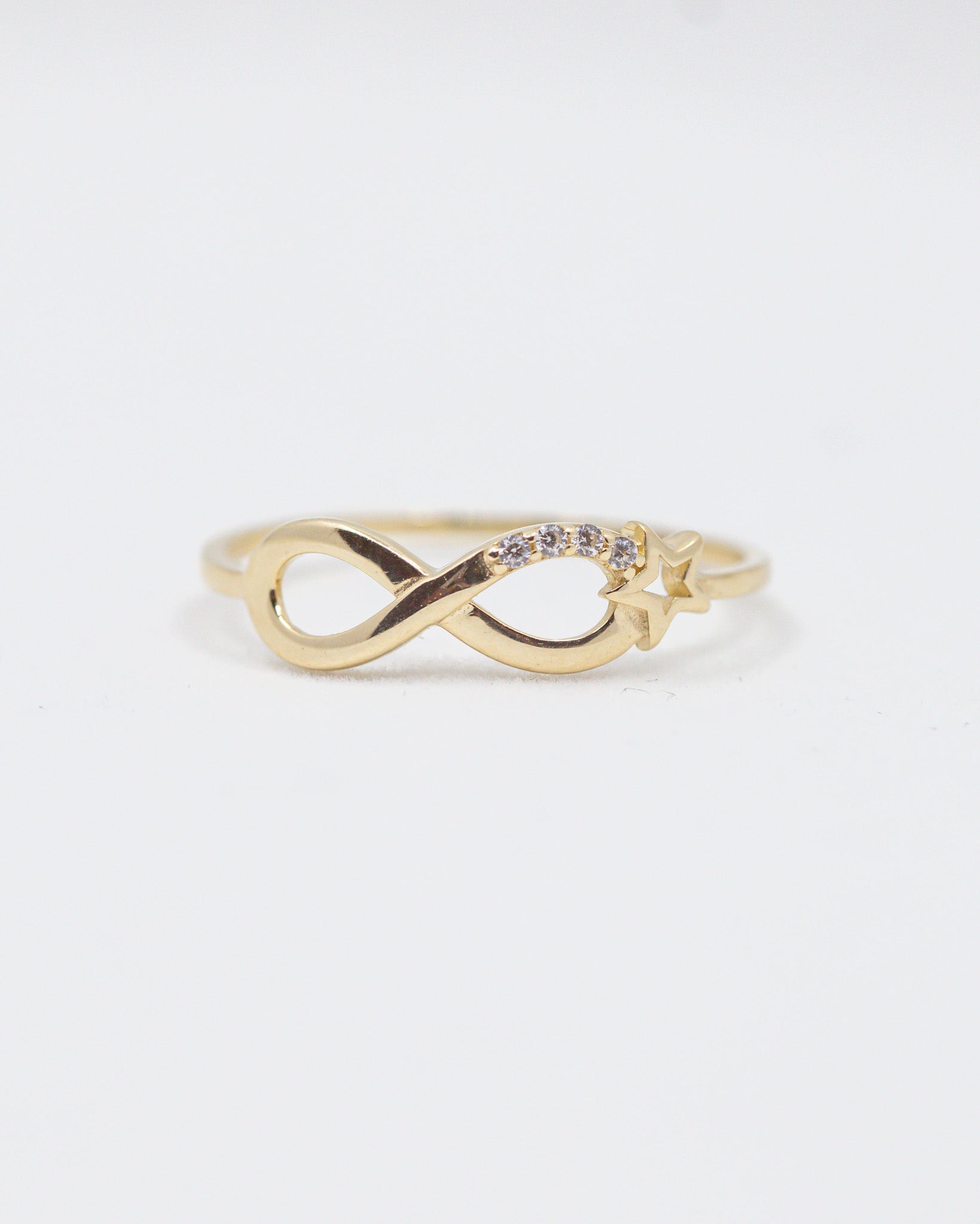 Infinity Star Ring 14K Gold / CZ – Joyerias El Ruby