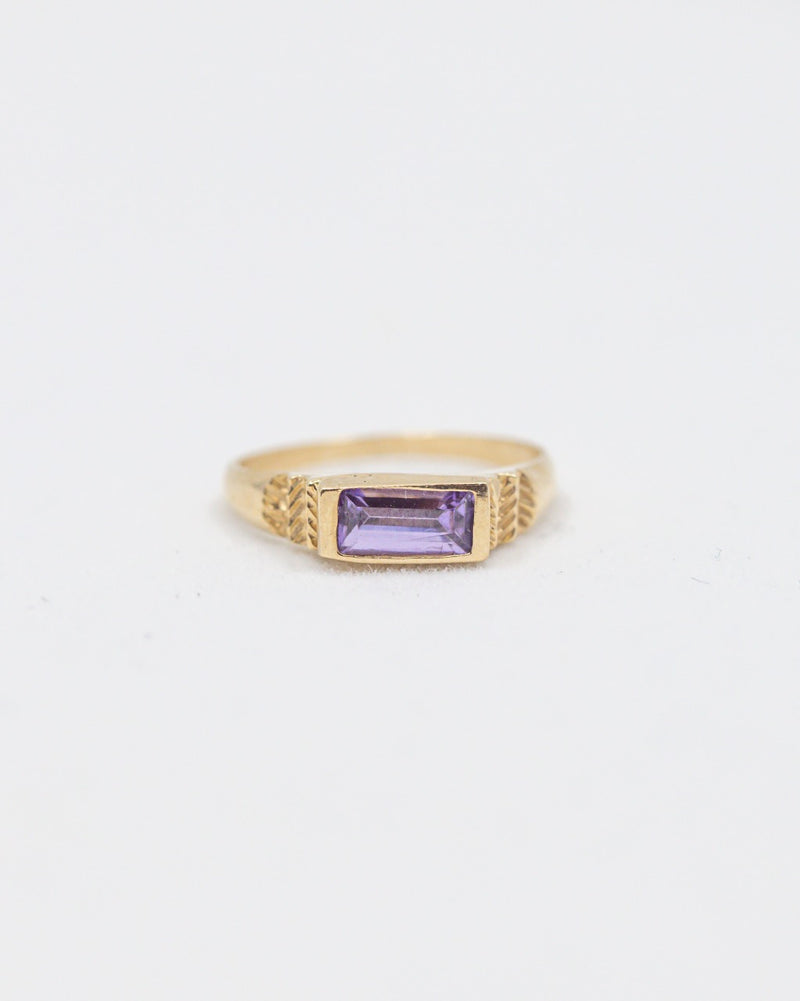 Princess Purple Ring 14K Gold / CZ
