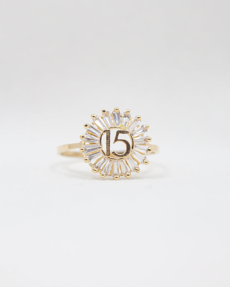 15 Años Ring 14k Gold / CZ (size option)