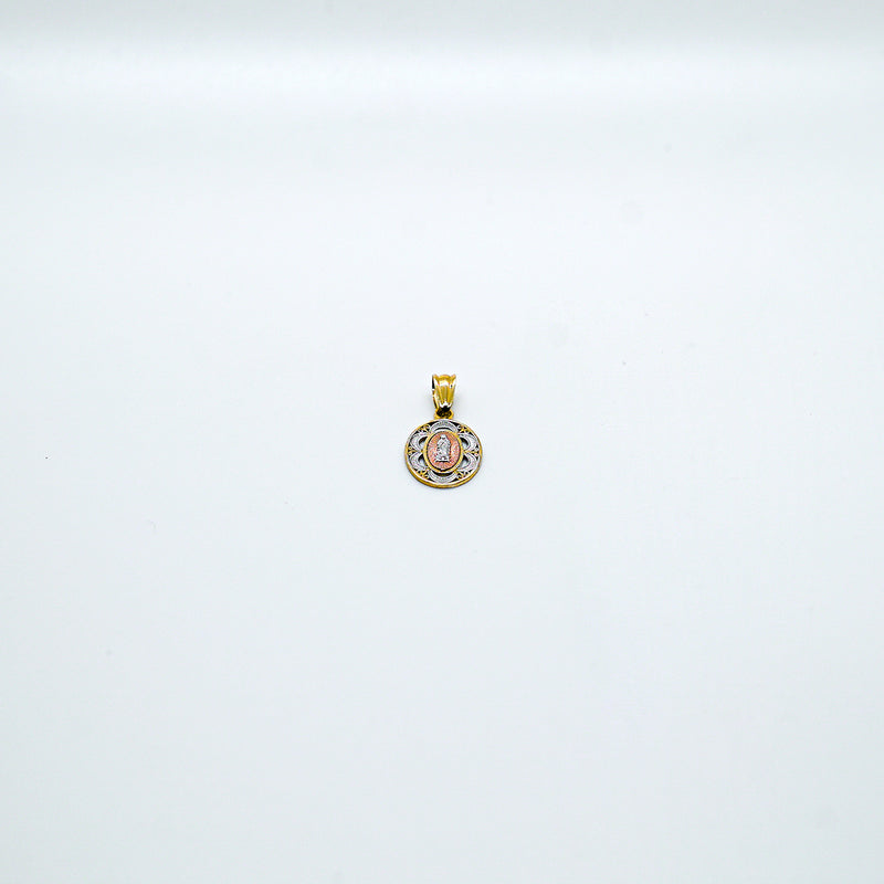 Virgen de Guadalupe Medallion Three Tone  Gold | 14k Gold