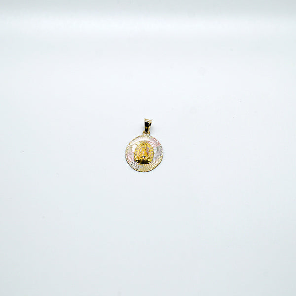Virgen de Guadalupe Medallion Three Tone  Gold | 14k Gold | 24mm - $150